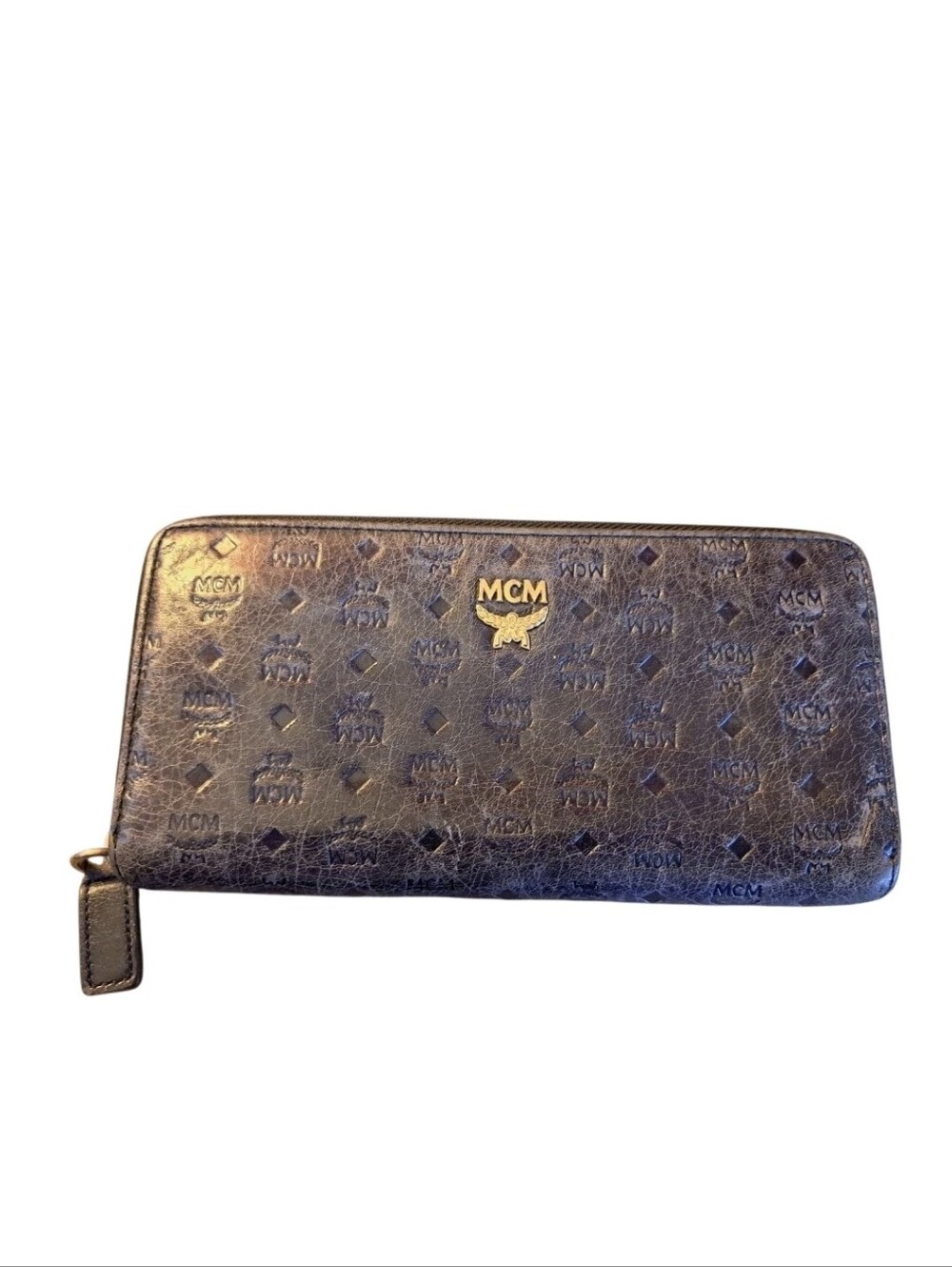 MCM Blue zip around wallet